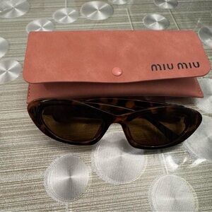 Miu Miu Brown Sunglasses with Pink Case